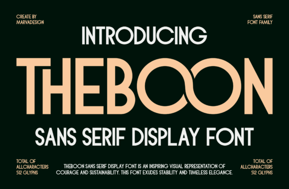 Theboon Font: A Sans Serif Display Typeface for Makers